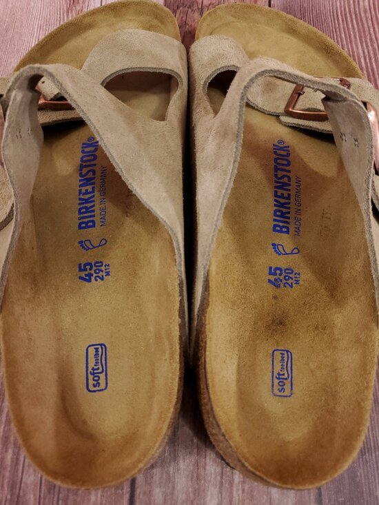 Birkenstock Arizona Mens 12 EU 45 Soft Footbed Suede Taupe Sandals Comfort main image 11